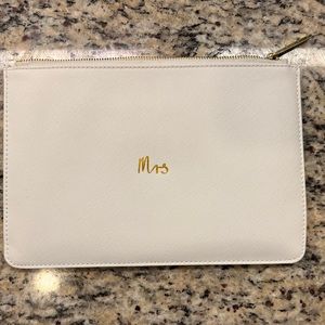 White MRS bridal clutch